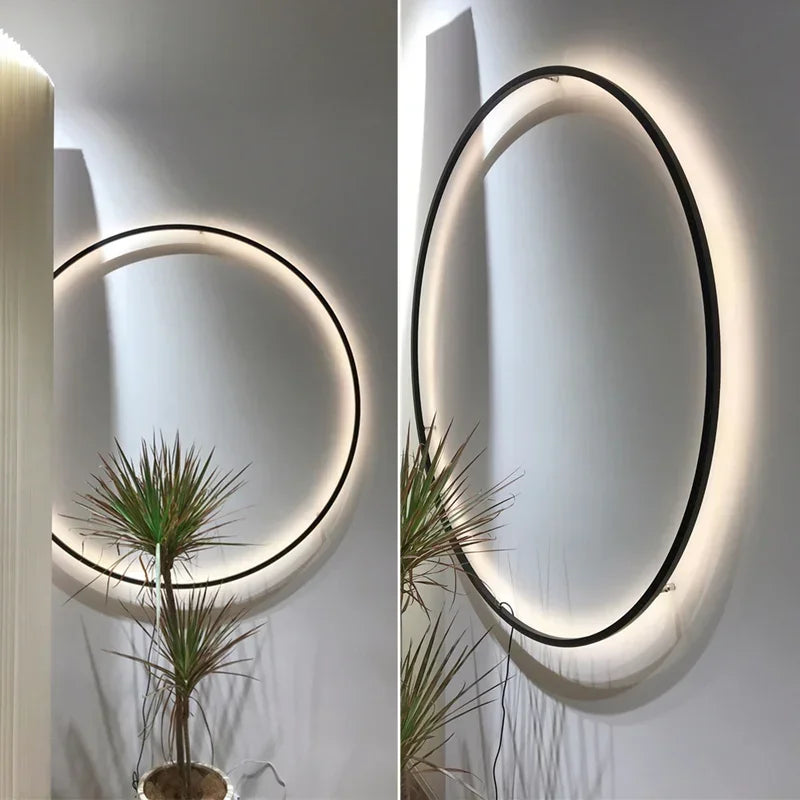 Modern Decor LED Wall Lamp  For Bedroom Living Room Home Nordic Design Round Ring Indoor USB Wall Sconce Lighting Fixture