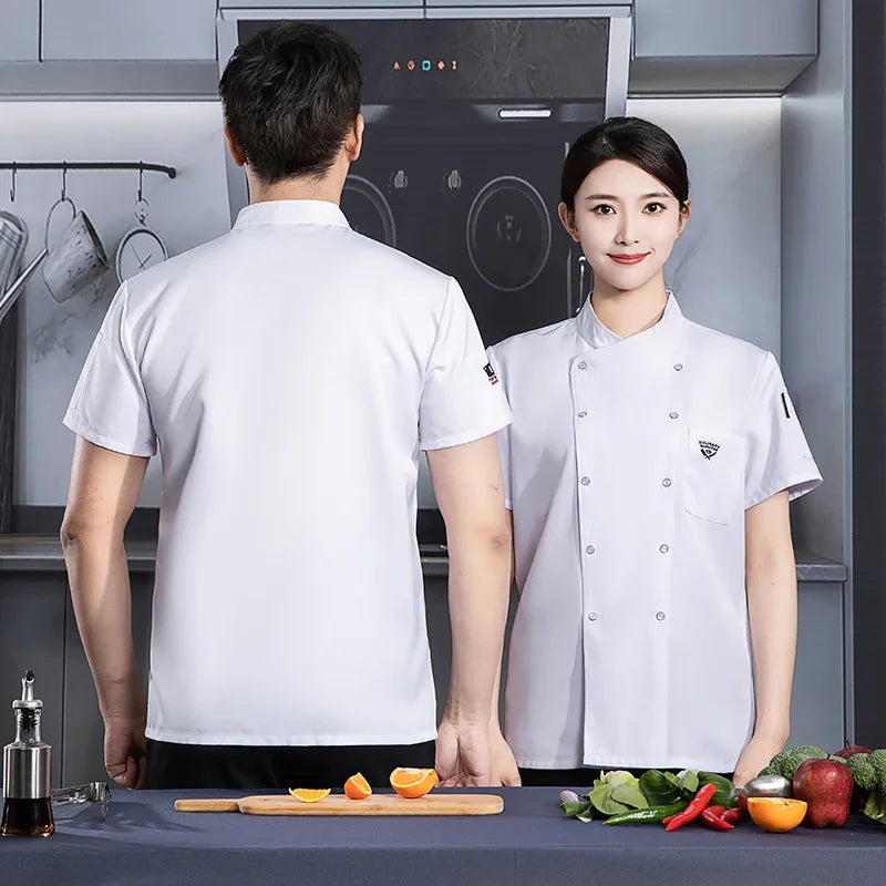 Men Women Chef Uniform Catering Restaurant Chef Jacket Cooking Workwear Coffee Shop Waiter Uniform