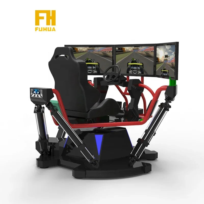 Factory hot sale sim racing 6 axis motion vr racing game machine car simulator Triple screen motion racing simulator