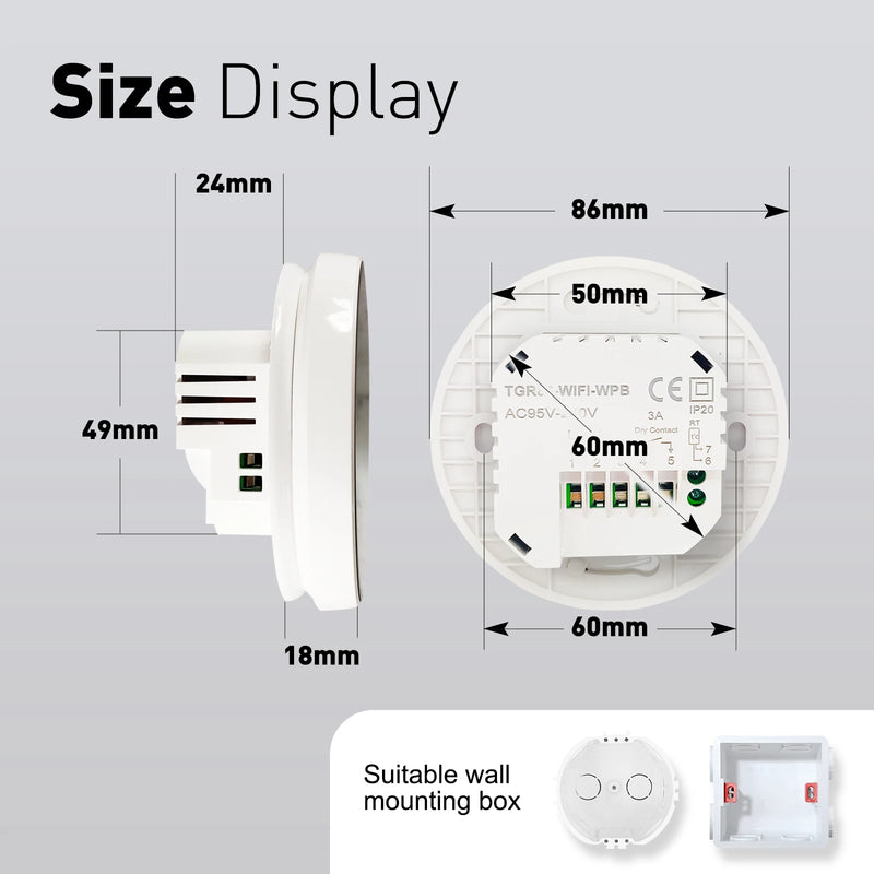 Beok Tuya Wifi Smart Thermostat Floor Heating Gas Boiler Temperature Regulator Programmable Works with Alice, Alexa, Google