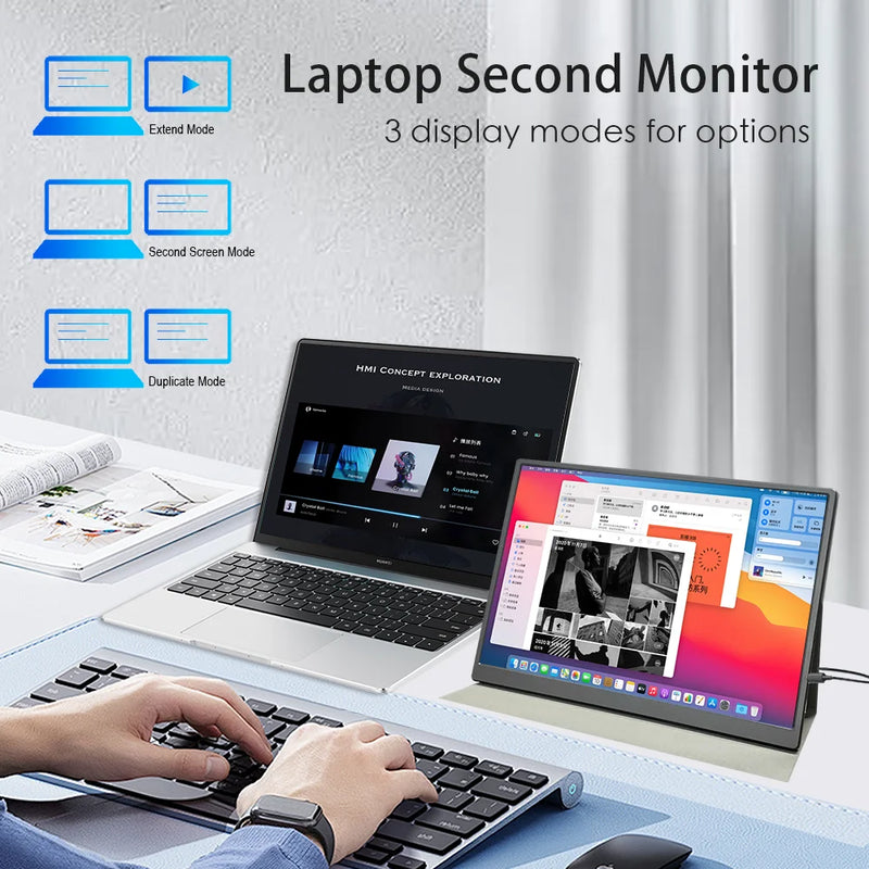 LESOWN 10.5 inch 100%sRGB Wide Touchscreen USB C 1080p Portable Monitor 1500:1 16:10 IPS Gaming Laptop PC Second Screen Monitor