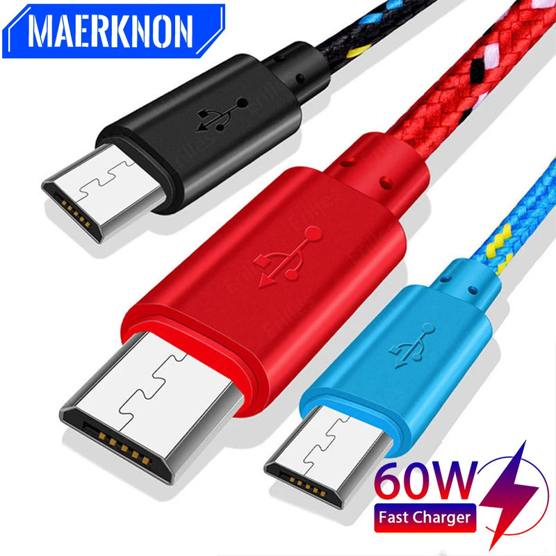 60W Micro USB Data Cable Cord Fast Charging Mobile Phone Micro USB Cable For Xiaomi redmi Samsung S6 S7 Andriod Micro USB Cable