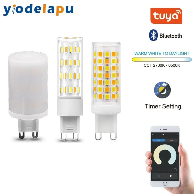 Tuya WiFi G9 LED Bulb Dimmable 5W Smart Light 220V G9 Energy Saving Lamp 120V E11 E12 Smart Home Timer Control  Alexa Google