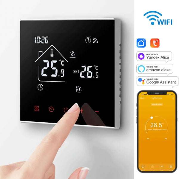 Warm Floor Thermostat Tuya Wifi for Smart Home Heating Temperature Controller Electric/Gas Boiler Alexa Google Yandex Speaker