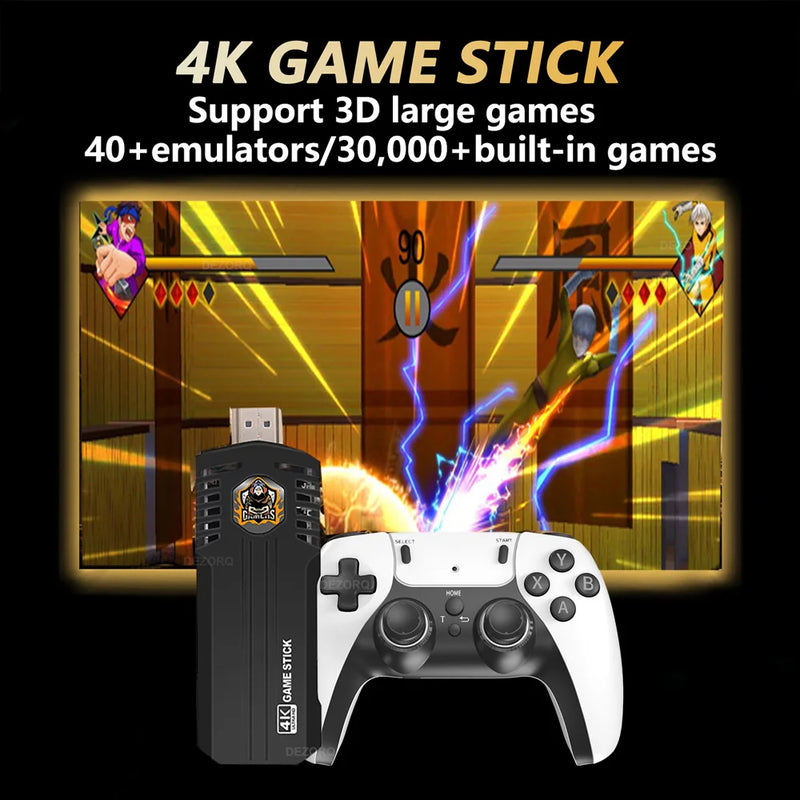 Game Stick 4K 30000+ Games Consolas De Videojuegos Wireless Gamepads Retro Video Game Console For PSP N64 Arcade Games