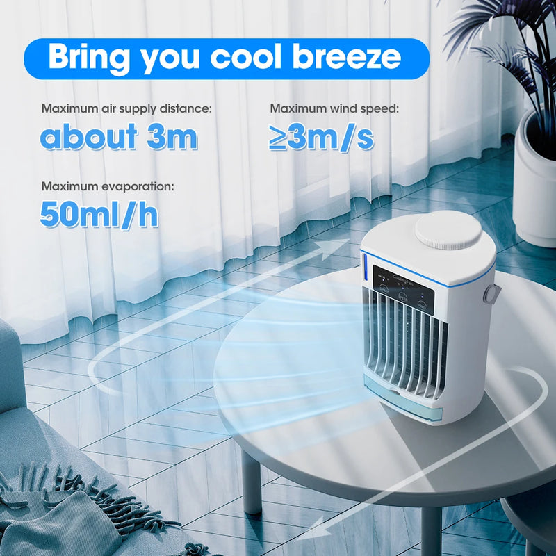 Portable Mini Air Conditioner Air Cooler Fan Water Cooling Fan Spray 3 Gear Wind Humidifier Conditioning Home Cooling Appliances