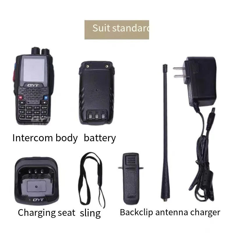 2023 New QYT KT-8R 5W Walkie Talkie Quad Band Two Way Radios 136-174/220-270/350-390/400-480Mhz Color Display Transceiver Radio