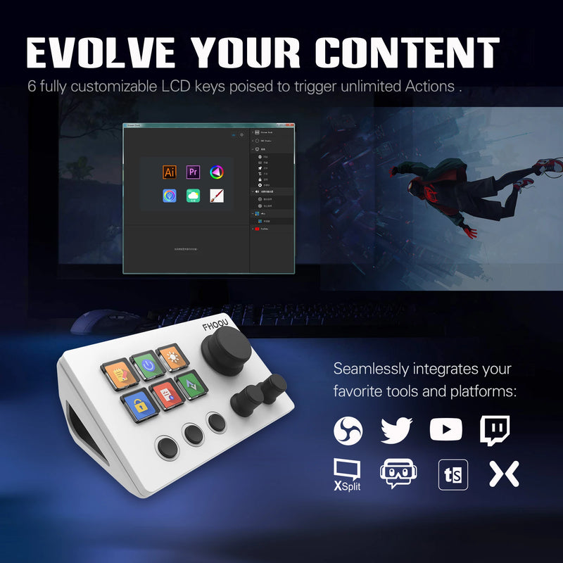 Mirabox N3 StreamDeck Global Edition Stream Deck LCD Live Content Creation Controller Custom Visual Keyboard Button For Win/Mac