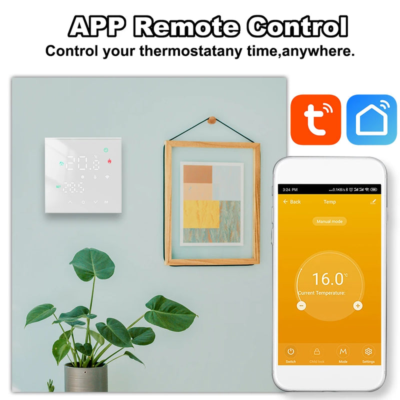 MINCO HEAT Tuya WiFi Smart Touch Screen Thermostat Electric Floor Heating Water/Gas Boiler Temperature Controller  Alexa Yandex