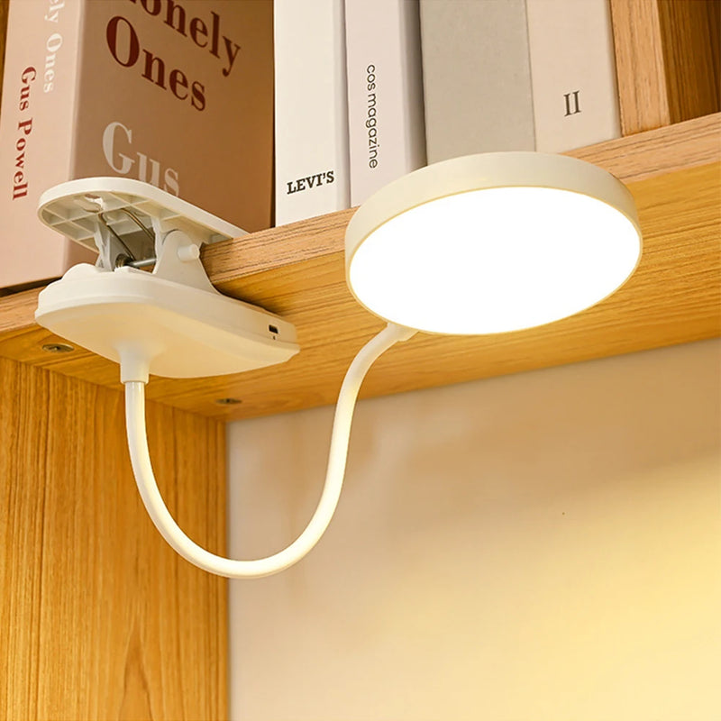 USB Rechargeable Table Lamp With Can Clip Can Stand  Reading Book Night Light LED Desk Lamps 3 Modes Dimming Eye Protection