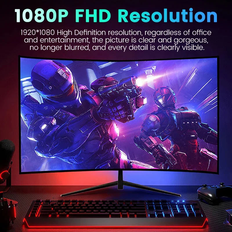 24 Inch FHD 165Hz Desktop Monitor 1920*1080 100%SRGB 1MS Freesync Gaming Computer Display IPS VA Curved Straight Screen HDMI/DP