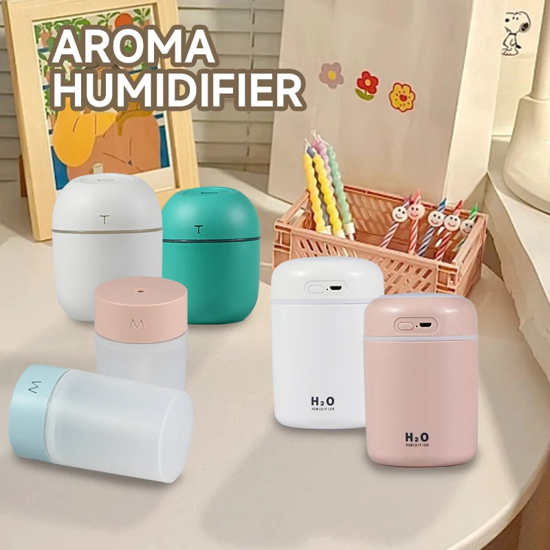 Mini Ultrasonic Air Humidifier Portable USB Aroma Diffuser Car Essential Oil Humidifier Home Scent Diffuser with LED Lights