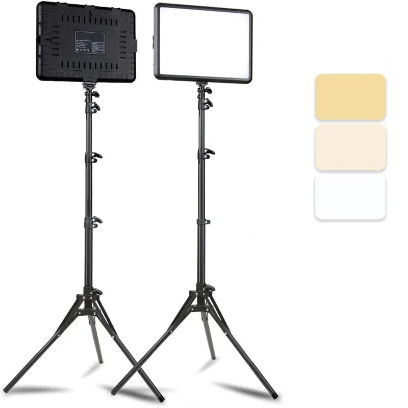 8/12 Inch LED Photography Video Light Panel Lighting Photo Studio Lamp Kit For Shoot Live Streaming Youbube With Tripod Stand