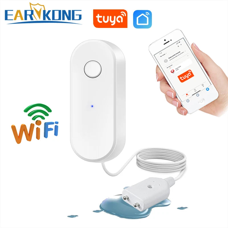 EARYKONG Tuya WiFi Water Leakage Sensor Independent Liquid Leak Alarm 4 Versions Available Easy Installation