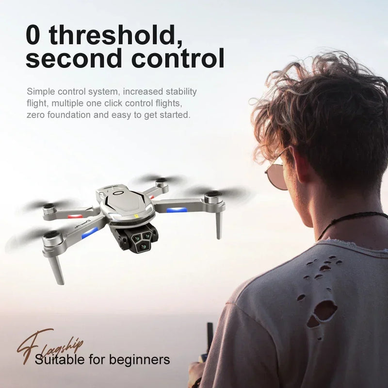 V888 Drone 8K 5G HD Triple Camera Optical Flow Positioning Obstacle Avoidance Photography RC Toys Quadcopter 10000M Upgrade V88