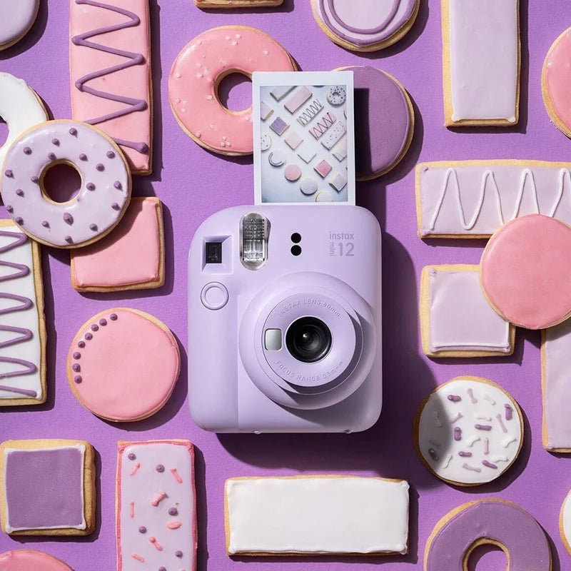 Fujifilm Instax Mini 12 Camera Pink / Blue / Mint / White / Purple Optional 20 Sheets Instax Mini Film + Album + PU Leather Bag