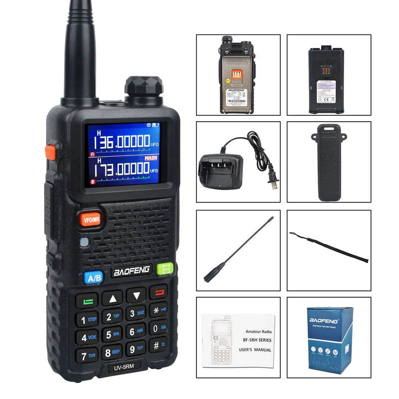 Baofeng UV-5RM Multi Band Walkie Talkie Air Band One Key Fast Frequency Copy 8W Vox Scrambler FM Radio 8W 999Ch