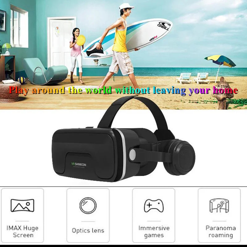 Original Virtual Reality VR Glasses Box Hi-Fi Stereo 3D Videos&Game Google Cardboard Headset Helmet for Cellhone Max 7.2",Rocker