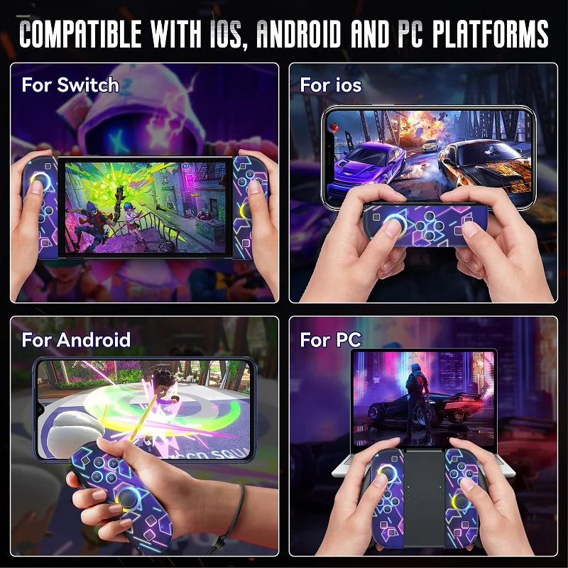 Flash Colored Pattern For Switch/Phone/PC Bluetooth Wireless Game Controller Console Controls Gamepad Vibration - No Strap