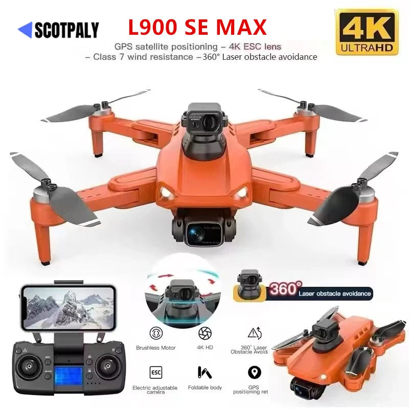 L900 Pro SE MAX GPS Drone 4K Professional Dual HD Camera 5G WIFI FPV 360° Obstacle Avoidance Brushless Rc Quadcopter Drones Toys