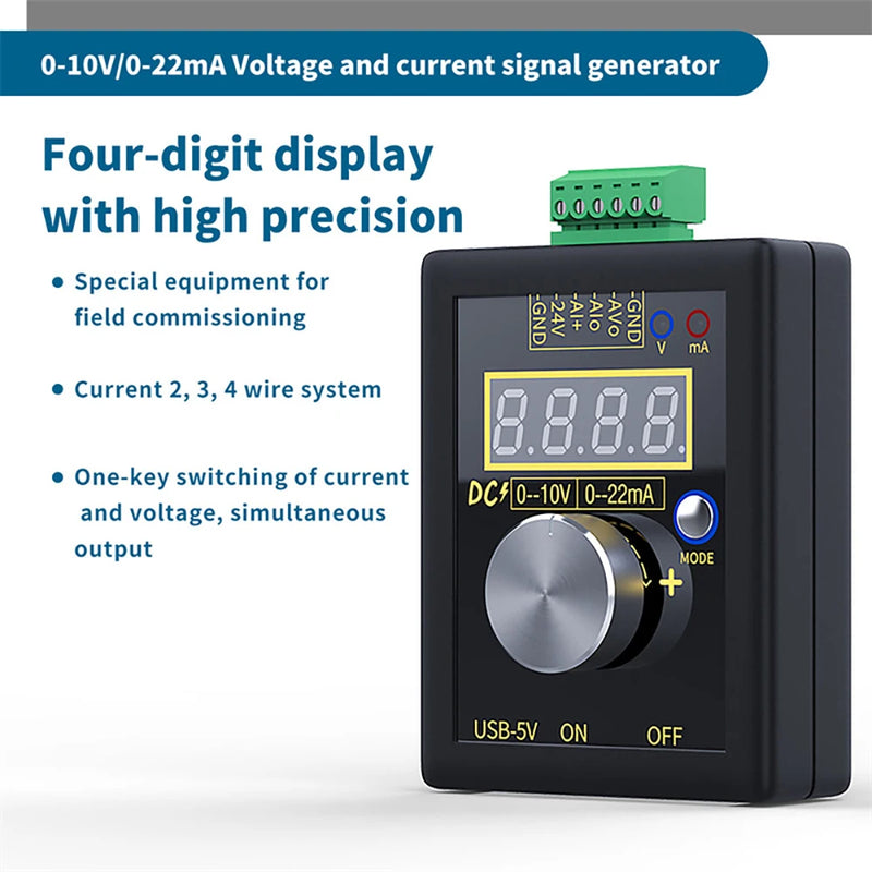 FNIRSI SG-002 4-20mA 0-10V Digital Analog Voltage Signal Generator 0-20mA Current Transmitter Debug Source Calibrator