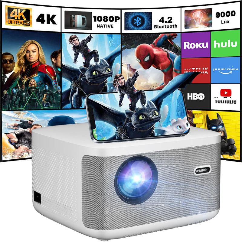 WZATCO A20 200inch Digital Focus Android 9 32G WIFI Smart 4K Full HD 1920*1080P LED Projector Beamer Home Cinema video Proyector