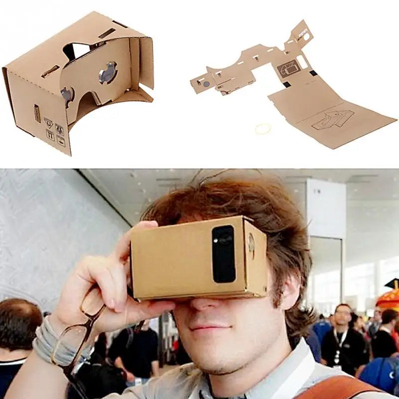 For 5.0 inch Screen Google VR 3D Glasses Brand new DIY Google Cardboard Virtual Reality VR Mobile Phone 3D Glasses VR Paper Box