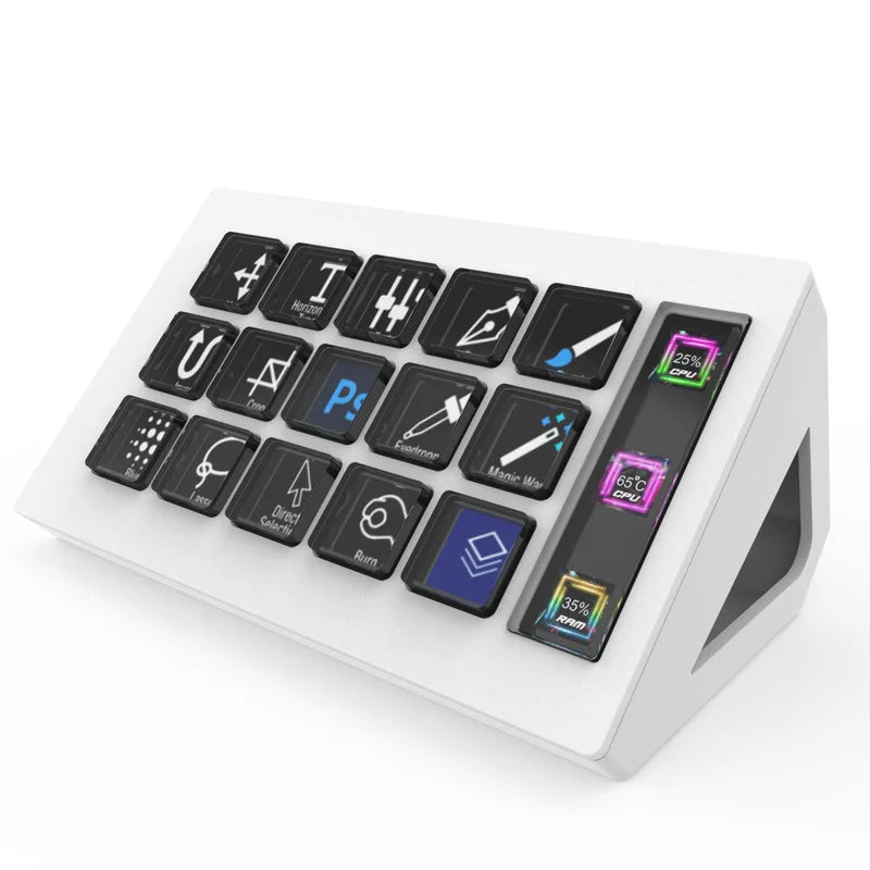 Stream Deck Visual Keyboard Lcd Button 15 Keys Live Content Creation Controller Custom Button For Windows/macos/android/ios Gift