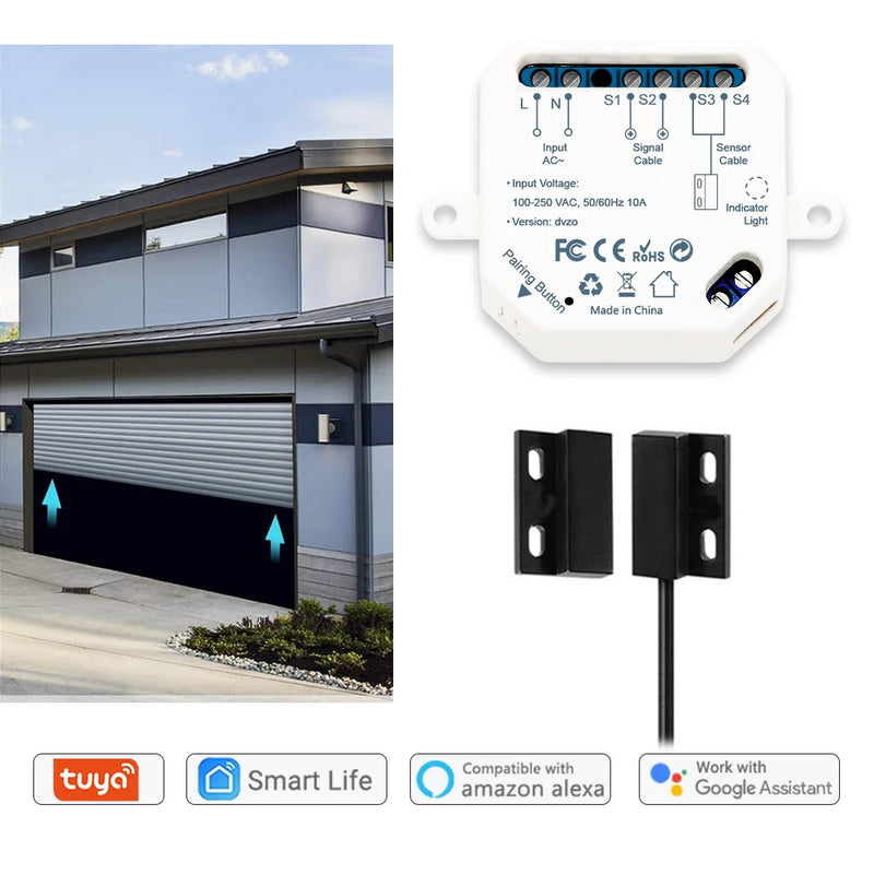 LoraTap Tuya Smart Life Garage Door Sensors Opener Controller WiFi Switch Alexa Opening Home Remote Control Contact Voice Portal