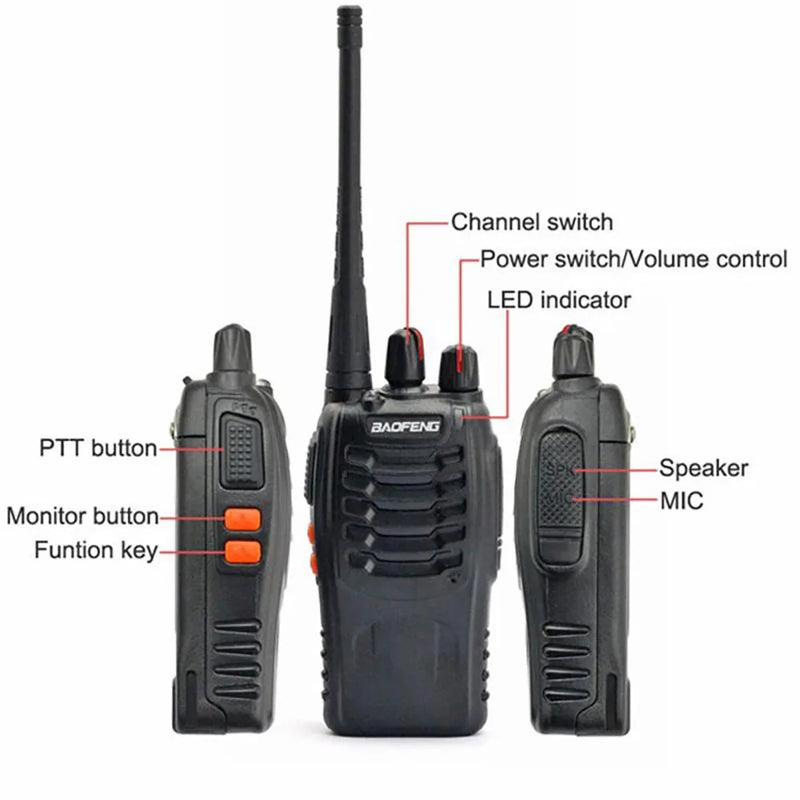 Baofeng Walkie-talkie 888S Dual Band Ham Radio Transceiver UHF 400-470 MHz for Factory Warehouse BF-888S Earphone Walkie Talkie