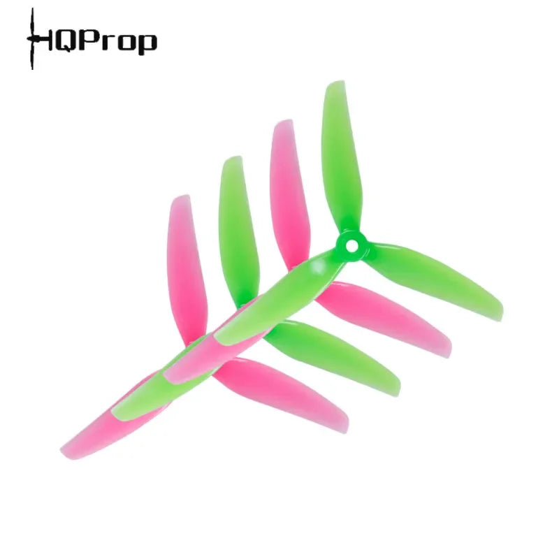 6Pairs(6CW+6CCW) HQPROP Ethix S3 5031 5X3.1X3 3-Blade PC Propeller Pink+Green Watermelon for RC FPV Freestyle 5inch Drones