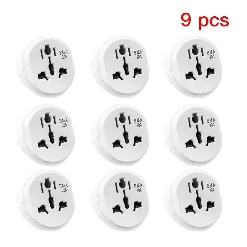 3/5/7 PCS EU Plug Adapter Universal 16A EU Converter 2 Round Pin Socket AU UK CN US To EU Wall Socket AC 250V Travel Adapter