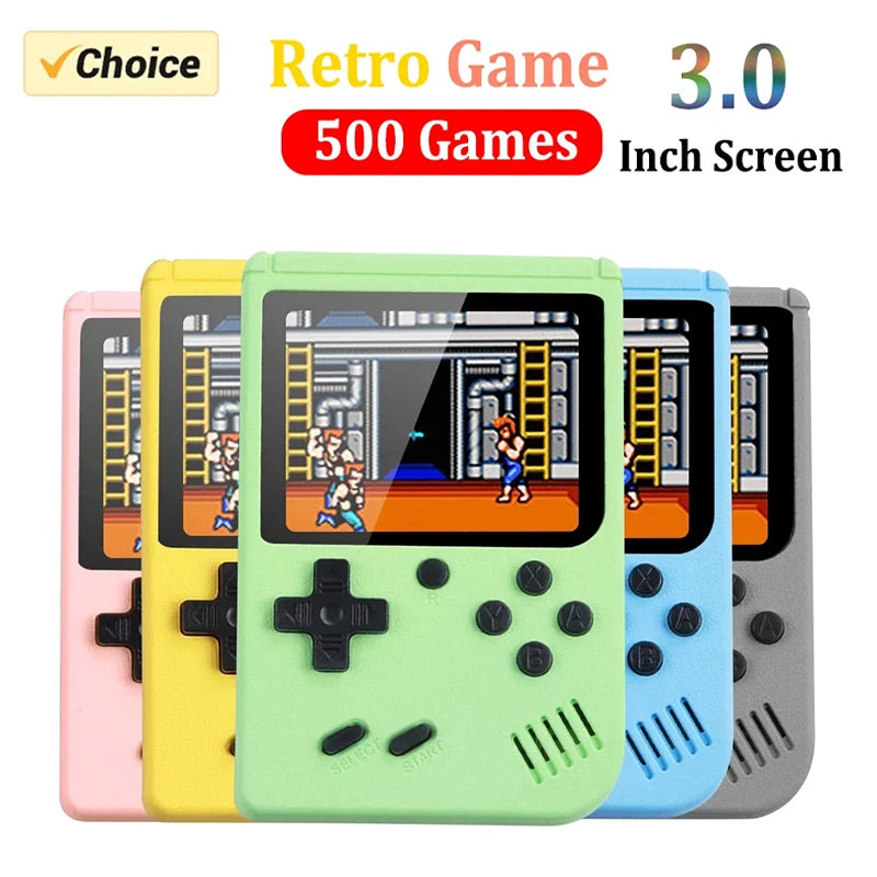 Retro Portable Mini Handheld Video Game Console 8-Bit 3.0 Inch Color LCD Kids Color Game Player Built-in 500 Games For Kid Gift