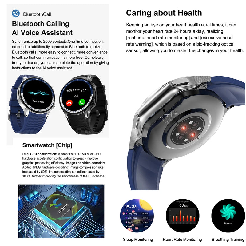 2024 New For OPPO Watch X Smart Watch 4G Memory Music Video Bluetooth Call IP68 Waterproof AMOLED Smartwatch For TWS Earphones ﻿