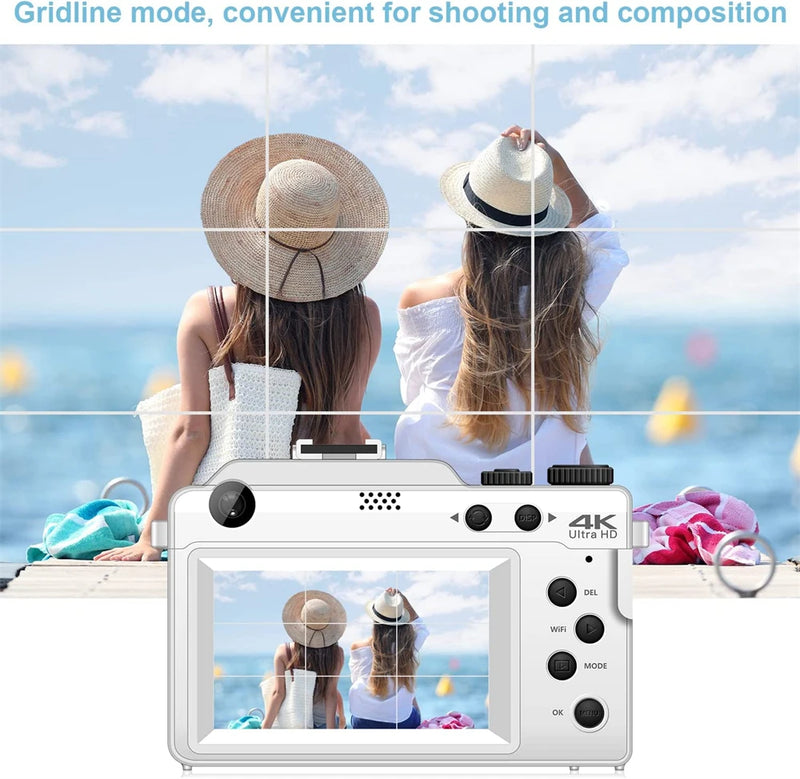 Dual Lens Digital Photo Camera For Selfie 4K Photography Camcorder DIY Frame Beginner Vlog Video Recorder 18X Live Stream Webcam