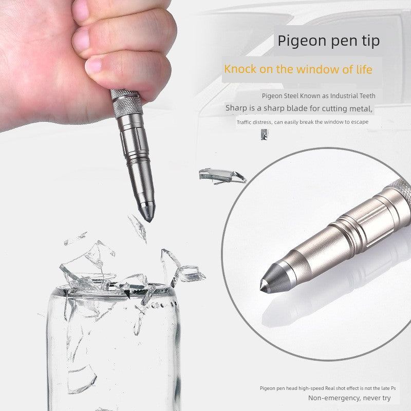 Multifunctional Defense Tactical Pen Tungsten Steel Broken Window Girl Self-Defense Anti-Wolf Bright LED Flash Outdoor Portable Equipment