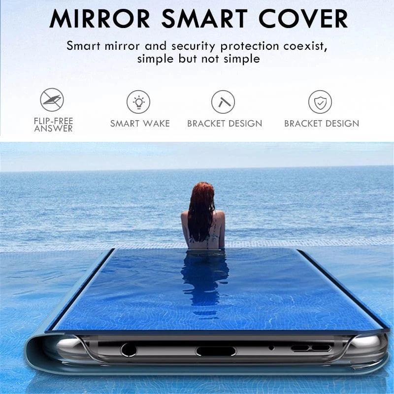 PocoX3 Pro Case Smart Mirror Flip Magnetic Phone Covers For Xiaomi Poco X3 NFC Pocco Pocophone Little X 3 X3Pro Stand Book Coque