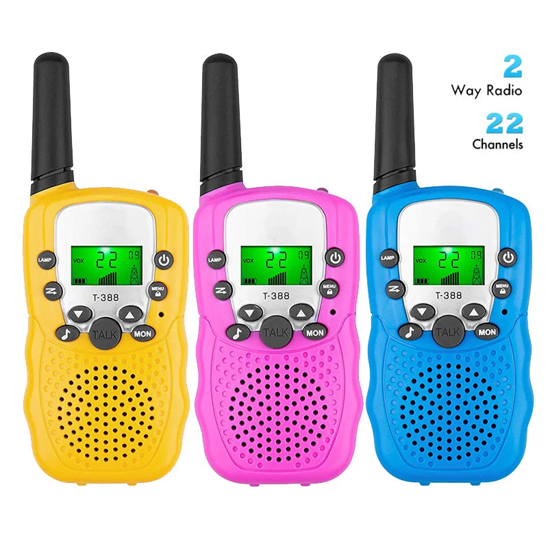 1 Pair Rt-388 Kids Walkie Talkies 0.5W Portable Child Electronic Radio Voice Interphone Outdoor LCD Display Toy Birthday Gifts