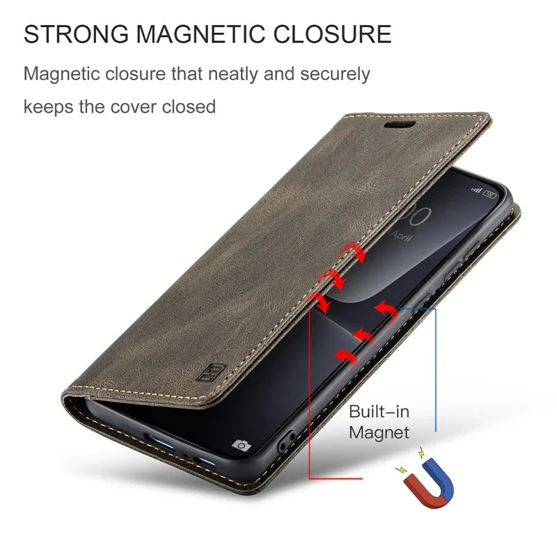 Magnetic Leather Flip Wallet Phone Cases for XiaoMi 13 Pro 12 12T Lite 12X 11T 11 10 10T POCO X5 Holder Cards Cover Coque Funda