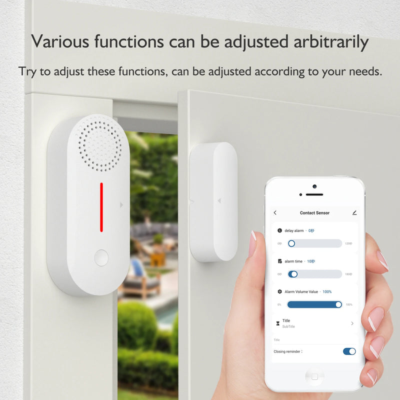 TAIBOAN Tuya WiFi Door Sensor Smart APP Window Sensor Alarm Detector Independent Magnetic Sensor Work With Alexa Google Home