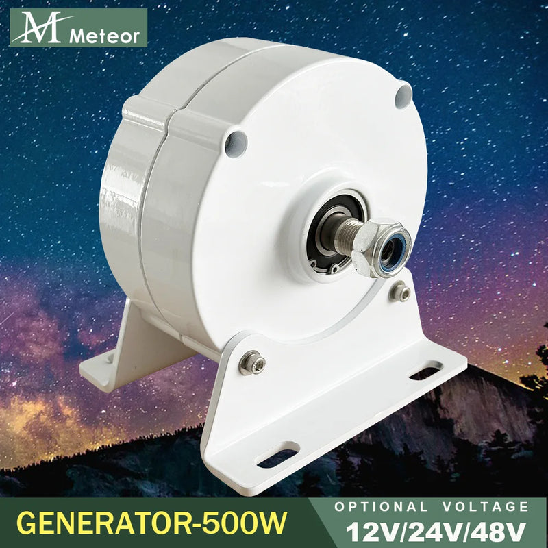 Generators 500W Low Speed 12V 24V 48V 3 Phase Gearless Permanent Magnet AC Alternators for Wind Water Turbine for Home Use Hydro