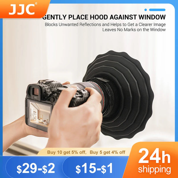 JJC 73-88MM Anti-glass Ultimate Camera Lens Hood Take Reflection-Free Photos Video Silicone Camera Lens Hood For Canon Camera