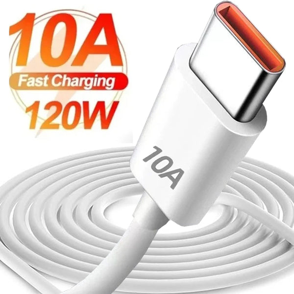 USB Type C Quick Charging Mobile Phone Data Cables 10A 120W High-speed USB C Wire Cord for Samsung Galaxy Huawei P40 P30 Xiaomi