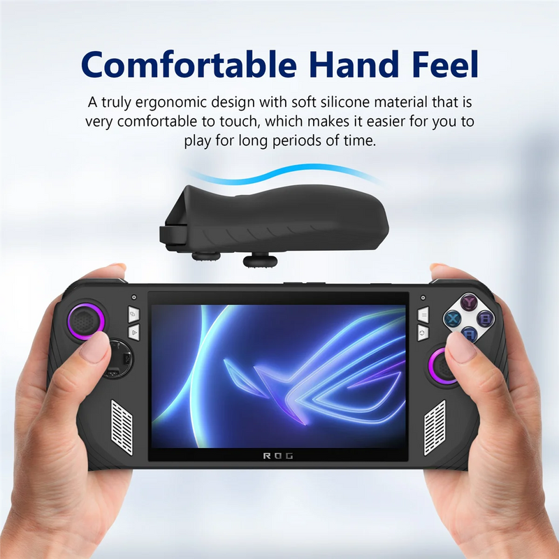 For ROG Ally Handheld Game Console All-Inclusive Silicone Protective Case Handheld Anti-Drop Protective Case,Black