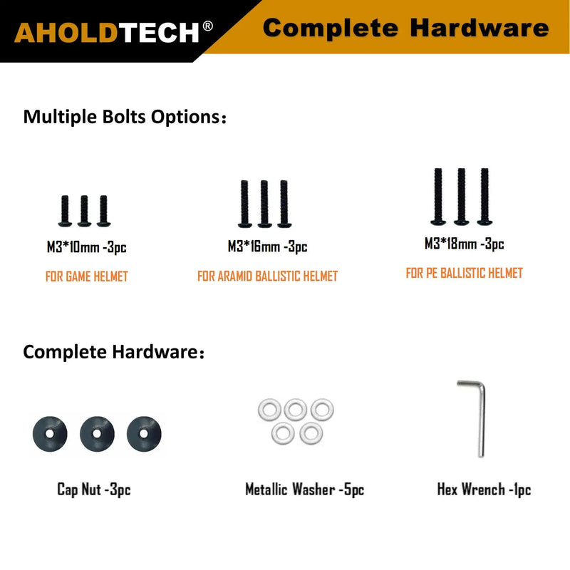 Aholdtech VAS Helmet Shroud Modular Bungee Wilcox L4 NVG Mount Adapter for FAST MICH WENDY Tactical Bulletproof Helmet NVG Brack