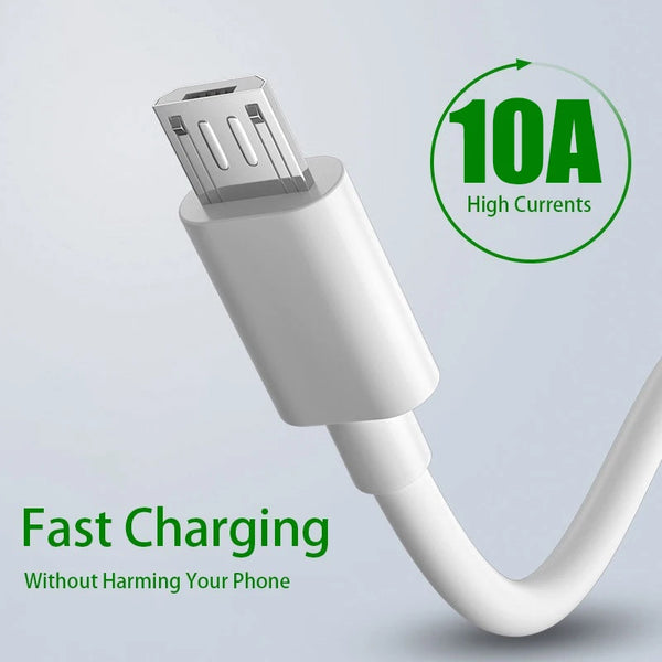 10A Fast Charging Micro USB Cable Android Charger Cord for Samsung Galaxy S6 S7 Andriod Mobile Phone Camera Monitor Power Bank