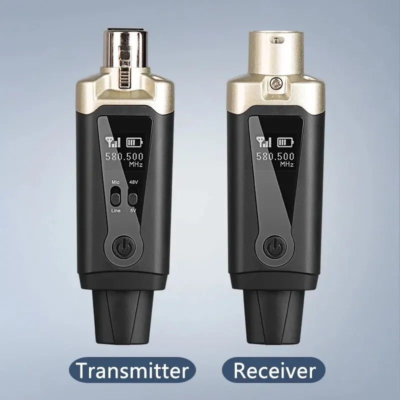 Professional Wireless Microphone System XLR Mic Converter Adapter UHF Automatic Transmitter Setup For Condenser Dynamic Mic