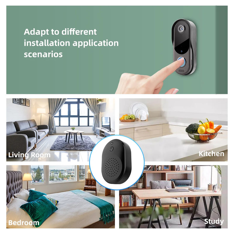 Smart Home WiFi Video doorbell Security Intercom Door bell Camera Outdoor Wireless WiFi Doorbell 2-Way Audio Night Vision