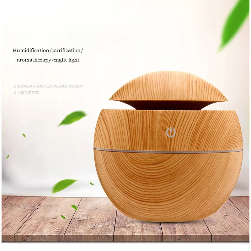 130ML Mini Portable Aroma Diffuser Ultrasonic Cool Mist Humidifier Air Purifier 7Color Change LED Night Light for Office Home