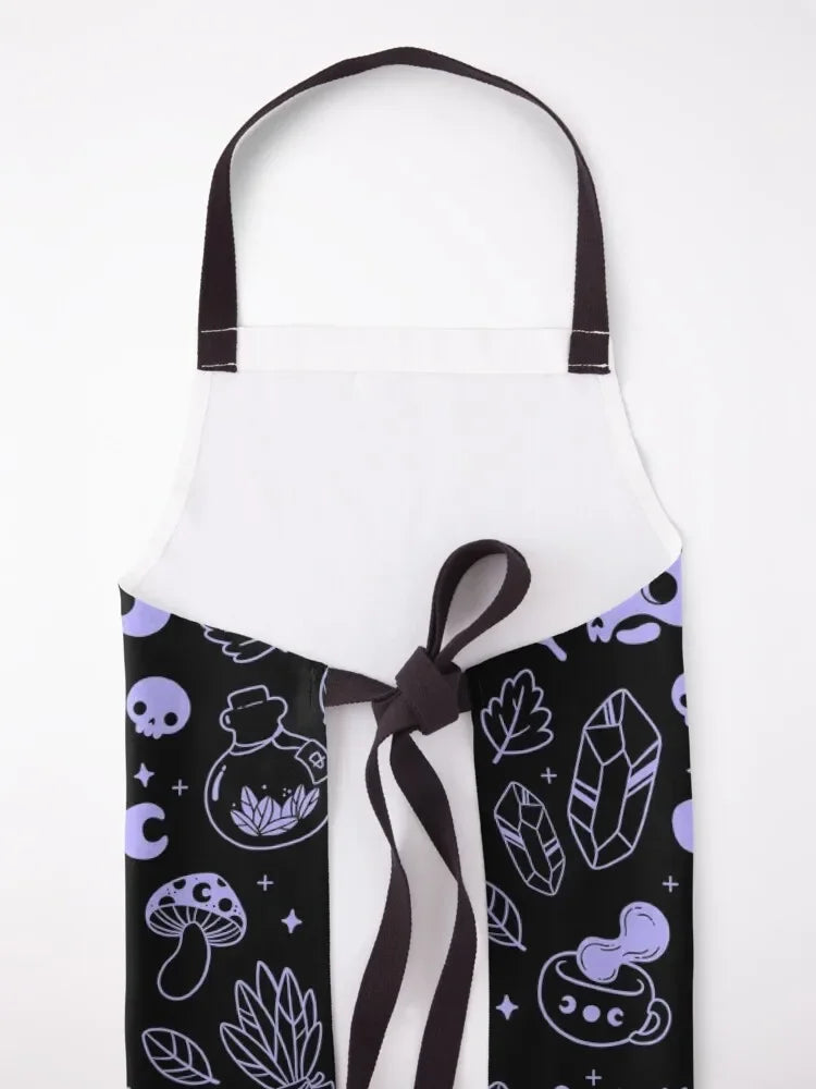 Witchy Ingredients // Black and Purple | Nikury Apron Waiter Uniforms Men gift cookings for women Kitchen on the wall Apron